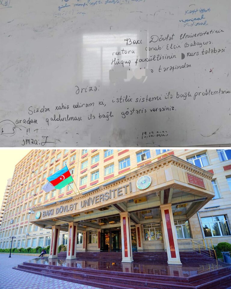 BDU tələbələri: “Istilik sistemi ilə bağlı problemi həll edin”