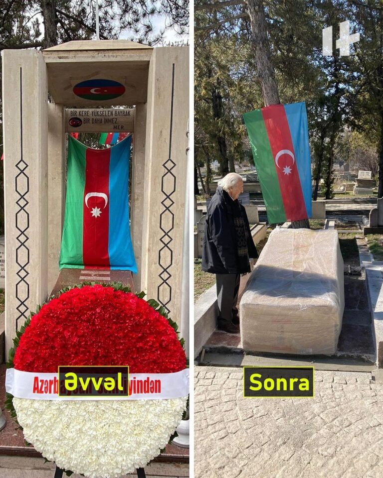 Ankarada Məhəmməd Əmin Rəsulzadənin məzarı üstündəki abidə sökülüb