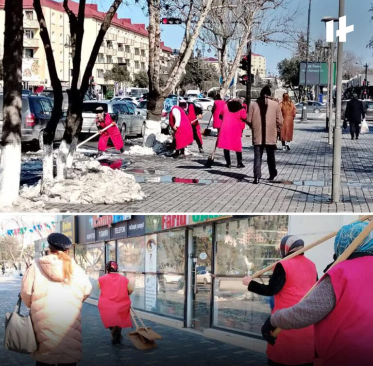 Sumqayıtda qarı yaşlı qadınlar təmizləyiblər