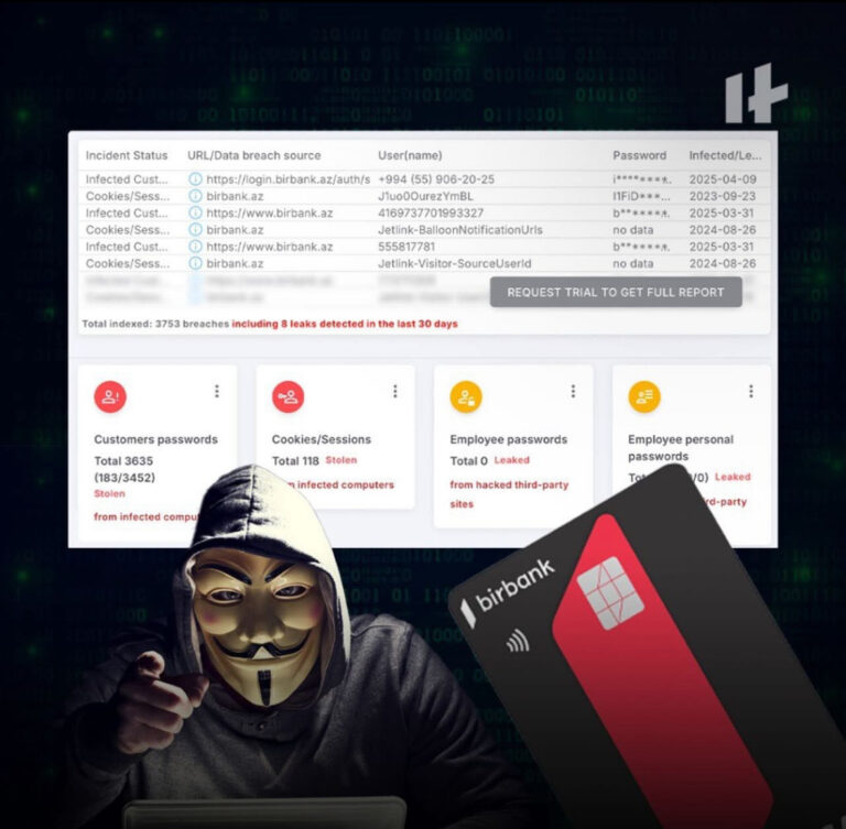 “Birbank” istifadə edən 3635 nəfərin şifrəsi internetdə satışa çıxarılıb